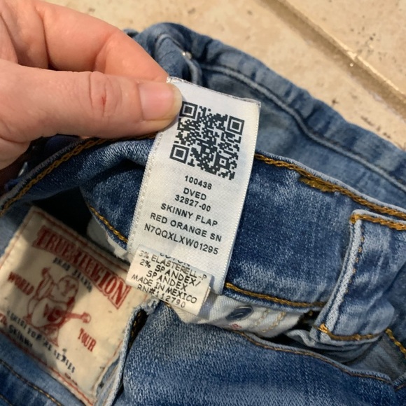 True Religion "Skinny Flap" Jeans - Size 30 - Red Orange SN Wash - Picture 7 of 14
